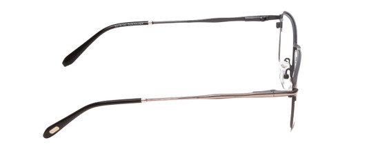 Side View of Ernest Hemingway H4844 Designer Single Vision Prescription Rx Eyeglasses in Satin Gun Metal Silver Unisex Rectangle Full Rim Stainless Steel 52 mm