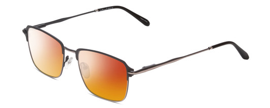 Profile View of Ernest Hemingway H4844 Designer Polarized Sunglasses with Custom Cut Red Mirror Lenses in Satin Gun Metal Silver Unisex Rectangle Full Rim Stainless Steel 52 mm