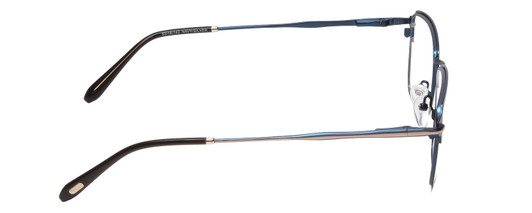 Side View of Ernest Hemingway 4844 Unisex Semi-Rimless Eyeglasses Satin Navy Blue Silver 52mm
