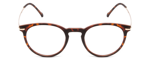 Front View of Ernest Hemingway 4845 Unisex Round Eyeglasses in Brown Auburn Tortoise Gold 48mm