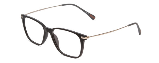 Profile View of Ernest Hemingway H4846 Designer Blue Light Blocking Eyeglasses in Matte Black Grey Silver Unisex Cateye Full Rim Acetate 53 mm