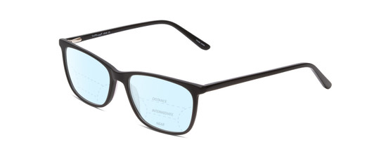 Profile View of Ernest Hemingway H4848 Designer Progressive Lens Blue Light Blocking Eyeglasses in Matte/Gloss Black Unisex Cateye Full Rim Acetate 54 mm