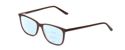 Profile View of Ernest Hemingway H4848 Designer Progressive Lens Blue Light Blocking Eyeglasses in Matte/Gloss Auburn Brown Unisex Cateye Full Rim Acetate 54 mm