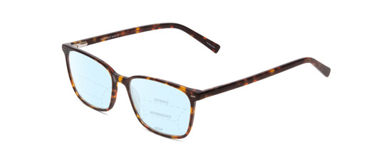 Profile View of Ernest Hemingway H4849 Designer Progressive Lens Blue Light Blocking Eyeglasses in Brown Yellow Auburn Tortoise Havana Unisex Rectangle Full Rim Acetate 53 mm