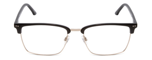 Front View of Ernest Hemingway 4850 Unisex Cateye Semi-Rimless Eyeglasses in Black Silver 58mm