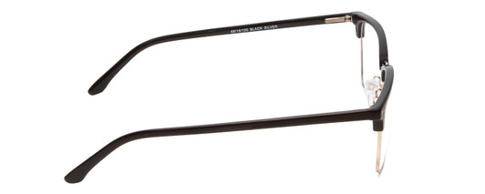 Side View of Ernest Hemingway H4850 Designer Single Vision Prescription Rx Eyeglasses in Gloss Black Silver Unisex Cateye Full Rim Acetate 58 mm