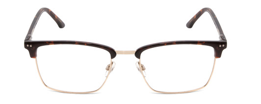 Front View of Ernest Hemingway 4850 Cateye Semi-Rimless Eyeglasses in Brown Tortoise Gold 58mm