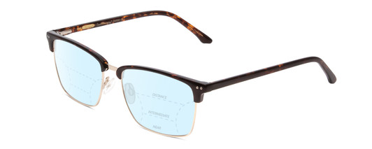 Profile View of Ernest Hemingway H4850 Designer Progressive Lens Blue Light Blocking Eyeglasses in Brown Auburn Tortoise Havana Gold Unisex Cateye Full Rim Acetate 58 mm
