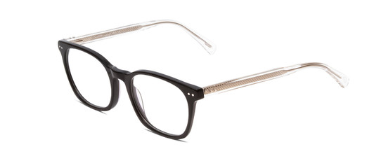 Profile View of Ernest Hemingway H4851 Designer Progressive Lens Blue Light Blocking Eyeglasses in Gloss Black Clear Crystal Patterned Silver Unisex Cateye Full Rim Acetate 51 mm