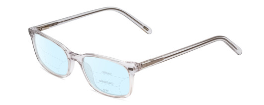 Profile View of Ernest Hemingway H4852 Designer Progressive Lens Blue Light Blocking Eyeglasses in Clear Crystal Silver Glitter Unisex Rectangle Full Rim Acetate 51 mm
