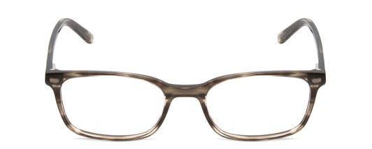 Front View of Ernest Hemingway H4852 Designer Single Vision Prescription Rx Eyeglasses in Grey Black Clear Stripe Unisex Rectangle Full Rim Acetate 51 mm