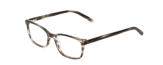 Profile View of Ernest Hemingway H4852 Designer Progressive Lens Blue Light Blocking Eyeglasses in Grey Black Clear Stripe Unisex Rectangle Full Rim Acetate 51 mm