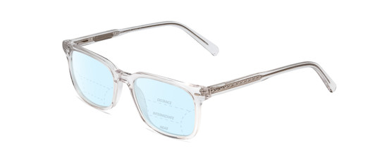 Profile View of Ernest Hemingway H4854 Designer Progressive Lens Blue Light Blocking Eyeglasses in Clear Crystal Patterned Silver Unisex Cateye Full Rim Acetate 54 mm