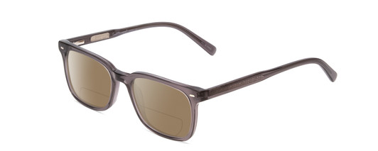 Profile View of Ernest Hemingway H4854 Designer Polarized Reading Sunglasses with Custom Cut Powered Amber Brown Lenses in Grey Smoke Crystal  Unisex Cateye Full Rim Acetate 51 mm