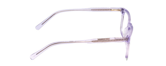 Side View of Ernest Hemingway H4854 Designer Bi-Focal Prescription Rx Eyeglasses in Lilac Purple Crystal Patterned Silver Ladies Cateye Full Rim Acetate 51 mm