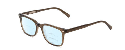 Profile View of Ernest Hemingway H4854 Designer Progressive Lens Blue Light Blocking Eyeglasses in Olive Green Grey Crystal Smoke Unisex Cateye Full Rim Acetate 54 mm