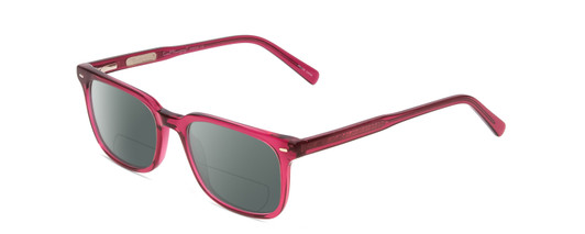 Profile View of Ernest Hemingway H4854 Designer Polarized Reading Sunglasses with Custom Cut Powered Smoke Grey Lenses in Raspberry Red Rose Crystal Ladies Cateye Full Rim Acetate 51 mm