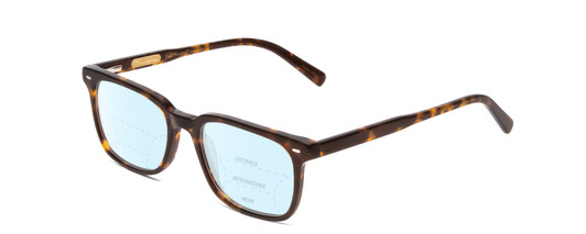 Profile View of Ernest Hemingway H4854 Designer Progressive Lens Blue Light Blocking Eyeglasses in Brown Gold Auburn Tortoise Havana Unisex Cateye Full Rim Acetate 51 mm
