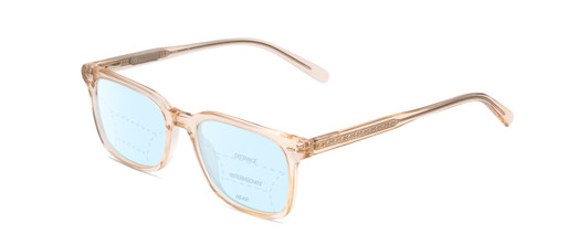 Profile View of Ernest Hemingway H4854 Designer Progressive Lens Blue Light Blocking Eyeglasses in Wheat Brown Cystal Patterned Silver Unisex Cateye Full Rim Acetate 51 mm