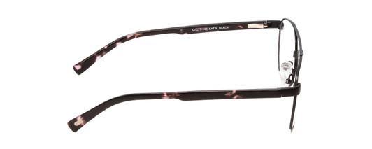 Side View of Ernest Hemingway H4856 Designer Progressive Lens Prescription Rx Eyeglasses in Satin Metallic Black/Lilac Plum Tortoise Unisex Aviator Full Rim Stainless Steel 54 mm