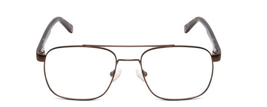 Front View of Ernest Hemingway H4856 Unisex Aviator Eyeglasses Brown/Brown Gold Tortoise 54 mm