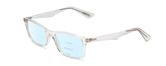 Profile View of Ernest Hemingway H4857 Designer Progressive Lens Blue Light Blocking Eyeglasses in Shiny Clear Crystal Unisex Cateye Full Rim Acetate 56 mm