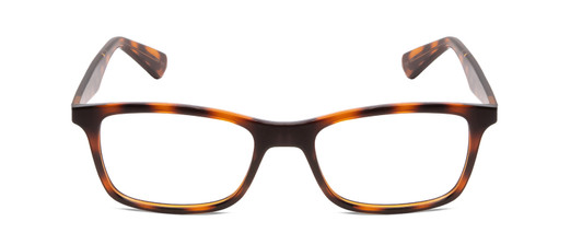 Front View of Ernest Hemingway H4857 Designer Reading Eye Glasses with Custom Cut Powered Lenses in Shiny Tiger Brown Yellow Orange Tortoise Havana Unisex Cateye Full Rim Acetate 53 mm