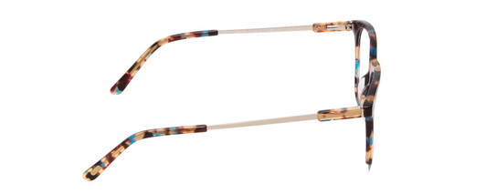 Side View of Ernest Hemingway H4859 Designer Progressive Lens Prescription Rx Eyeglasses in Blue Rose Plum Yellow Tortoise Havana Silver Ladies Cateye Full Rim Acetate 50 mm