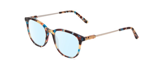 Profile View of Ernest Hemingway H4859 Designer Blue Light Blocking Eyeglasses in Blue Rose Plum Yellow Tortoise Havana Silver Ladies Cateye Full Rim Acetate 50 mm