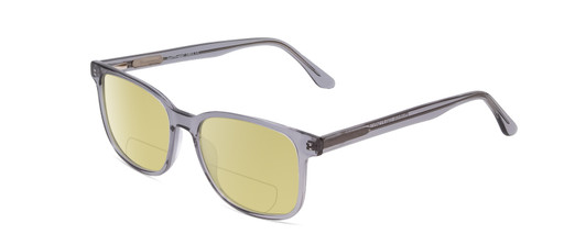 Profile View of Ernest Hemingway H4860 Designer Polarized Reading Sunglasses with Custom Cut Powered Sun Flower Yellow Lenses in Grey Blue Crystal Unisex Cateye Full Rim Acetate 52 mm