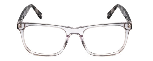Front View of Ernest Hemingway H4861 Designer Single Vision Prescription Rx Eyeglasses in Clear Crystal/Grey Black Tortoise Havana Unisex Cateye Full Rim Acetate 55 mm