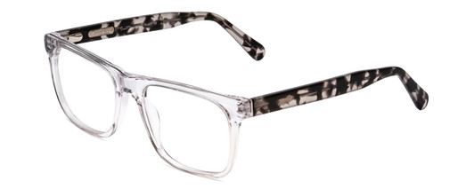 Profile View of Ernest Hemingway H4861 Designer Single Vision Prescription Rx Eyeglasses in Clear Crystal/Grey Black Tortoise Havana Unisex Cateye Full Rim Acetate 55 mm