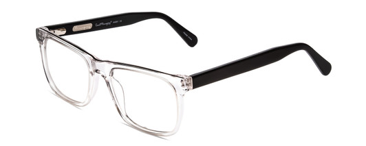 Profile View of Ernest Hemingway H4861 Designer Progressive Lens Blue Light Blocking Eyeglasses in Clear Crystal/Gloss Black Unisex Cateye Full Rim Acetate 55 mm