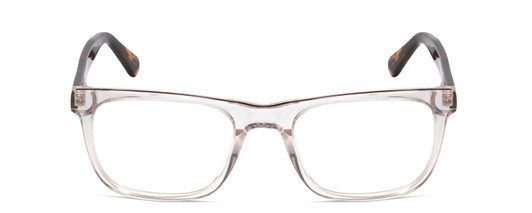 Front View of Ernest Hemingway H4861 Designer Reading Eye Glasses with Custom Cut Powered Lenses in Clear Crystal/Brown Tortoise Havana Unisex Cateye Full Rim Acetate 55 mm