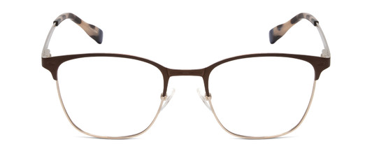 Front View of Ernest Hemingway 4862 Unisex Cateye Semi-Rimless Eyeglasses in Brown/Silver 52mm