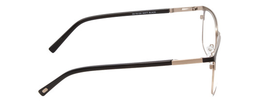 Side View of Ernest Hemingway H4864 Designer Progressive Lens Prescription Rx Eyeglasses in Matte Black Satin Silver Unisex Cateye Full Rim Stainless Steel 58 mm