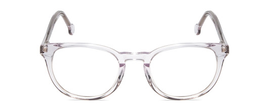 Front View of Ernest Hemingway H4865 Designer Single Vision Prescription Rx Eyeglasses in Clear Crystal Silver Glitter/Rounded Tips Unisex Cateye Full Rim Acetate 49 mm