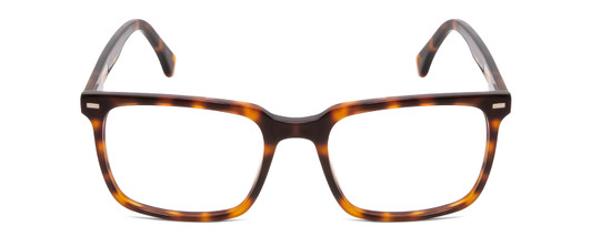 Front View of Ernest Hemingway H4866 Designer Single Vision Prescription Rx Eyeglasses in Brown Amber Tortoise/Silver Accent Unisex Cateye Full Rim Acetate 51 mm
