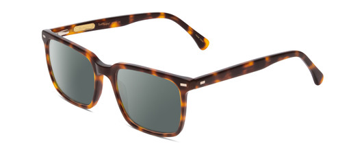 Profile View of Ernest Hemingway H4866 Designer Polarized Sunglasses with Custom Cut Smoke Grey Lenses in Brown Amber Tortoise/Silver Accent Unisex Cateye Full Rim Acetate 51 mm