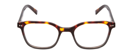 Front View of Ernest Hemingway H4867 Designer Single Vision Prescription Rx Eyeglasses in Tortoise Havana Brown Amber/Grey Fade/Silver Accent Unisex Cateye Full Rim Acetate 50 mm