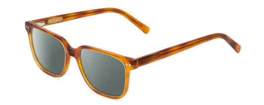 Profile View of Ernest Hemingway H4868 Designer Polarized Sunglasses with Custom Cut Smoke Grey Lenses in Demi-Tortoise Havana Blonde/Silver Accent Unisex Cateye Full Rim Acetate 52 mm