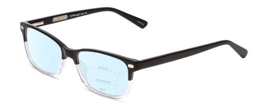Profile View of Ernest Hemingway H4869 Designer Progressive Lens Blue Light Blocking Eyeglasses in Gloss Black/Clear Crystal Fade/Silver Accents Unisex Cateye Full Rim Acetate 53 mm