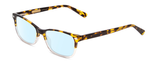 Profile View of Ernest Hemingway H4869 Designer Blue Light Blocking Eyeglasses in Brown Amber Tortoise Havana/Clear Crystal Fade/Silver Accent Unisex Cateye Full Rim Acetate 53 mm