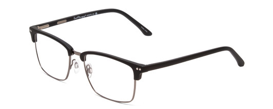 Profile View of Ernest Hemingway H4870 Designer Progressive Lens Blue Light Blocking Eyeglasses in Matte Black/Shiny Gun Metal Unisex Cateye Full Rim Acetate 53 mm