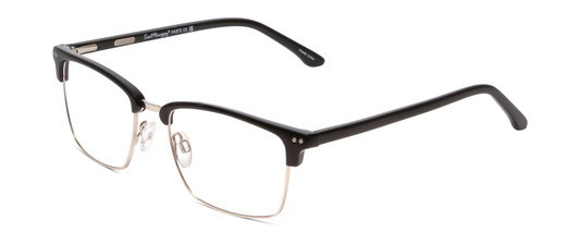 Profile View of Ernest Hemingway 4870 Unisex Cateye Semi-Rimless Eyeglasses in Black/Silver 53mm