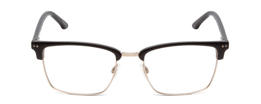 Front View of Ernest Hemingway H4870 Designer Single Vision Prescription Rx Eyeglasses in Shiny Black/Silver Unisex Cateye Full Rim Acetate 53 mm