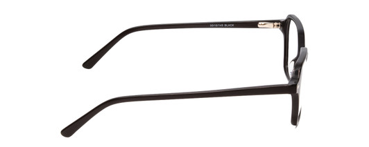 Side View of Ernest Hemingway H4872 Designer Single Vision Prescription Rx Eyeglasses in Gloss Black/Silver Accents Unisex Square Full Rim Acetate 50 mm