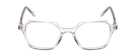 Front View of Ernest Hemingway H4872 Designer Reading Eye Glasses with Custom Cut Powered Lenses in Clear Crystal/Silver Glitter Accent Unisex Square Full Rim Acetate 50 mm