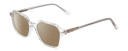 Profile View of Ernest Hemingway H4872 Designer Polarized Sunglasses with Custom Cut Amber Brown Lenses in Clear Crystal/Silver Glitter Accent Unisex Square Full Rim Acetate 50 mm