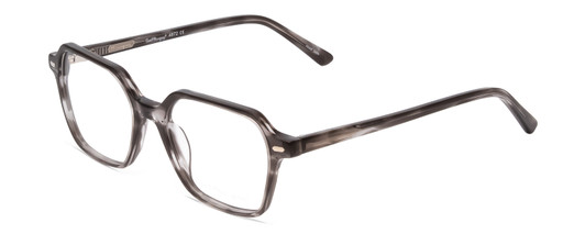 Profile View of Ernest Hemingway H4872 Designer Reading Eye Glasses with Custom Cut Powered Lenses in Smoke Grey Crystal Tortoise Havana/Silver Accent Unisex Square Full Rim Acetate 50 mm